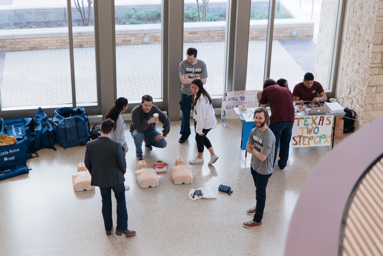 TX-TwoStep-4-CodyCobb A CPR training station gets underway during the Texas Two Step campaign in February. (Photo by Cody Cobb)